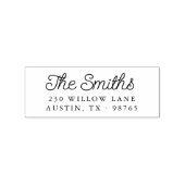 Retro Script Calligraphy Family Retouradres Rubberstempel (Afrduk)