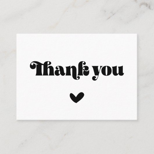  Retro Script Dank u Pakket Invoegen Kaart Visitekaartje (Voorkant)
