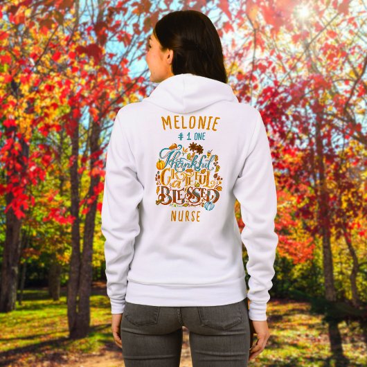 Retro Script Dankbaar Gezegend Aangepast Hoodie