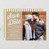 retro script | De datumbekendmaking opslaan Kaart (Voorkant / Achterkant)