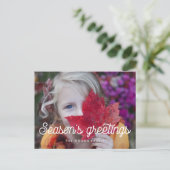 Retro  script De groeten van het seizoen foto Briefkaart (Staand voorkant)