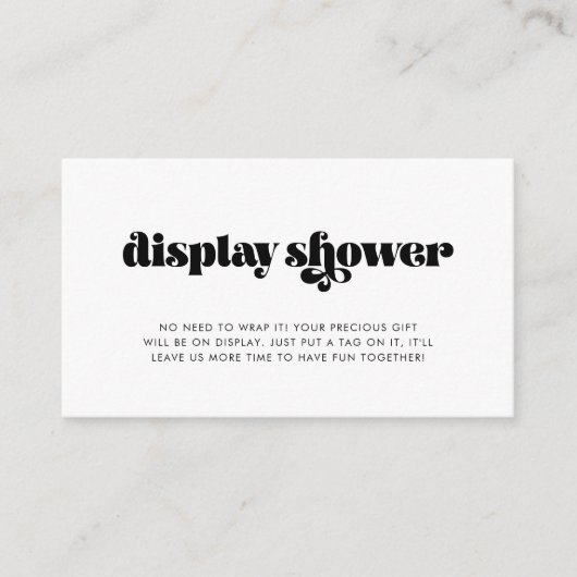  Retro Script Display Shower Kaart (Voorkant)