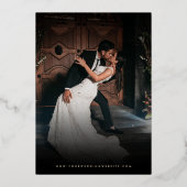 Retro script Dit heeft net echt grappig bold bruil Folie Uitnodiging (Achterkant)