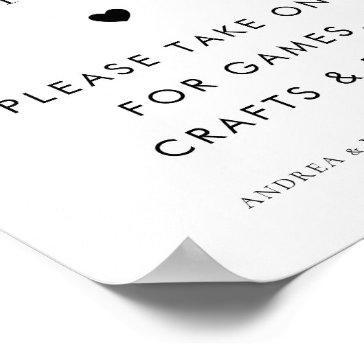 Retro Script Drukke Tassen voor Kids Hart Trouwtek Poster (Hoek)