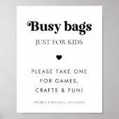 Retro Script Drukke Tassen voor Kids Hart Trouwtek Poster (Voorkant)