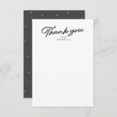 Retro script eenvoudig grijs afstuderen bedankkaart (Voorkant / Achterkant)