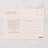 Retro Script Eenvoudige Middelbare School Afstudee Briefkaart (Achterkant)