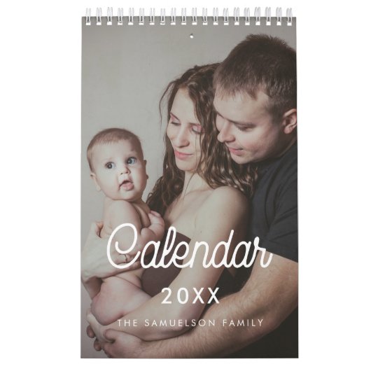 Retro script familie fotokalender 2026 kalender (Hoes)