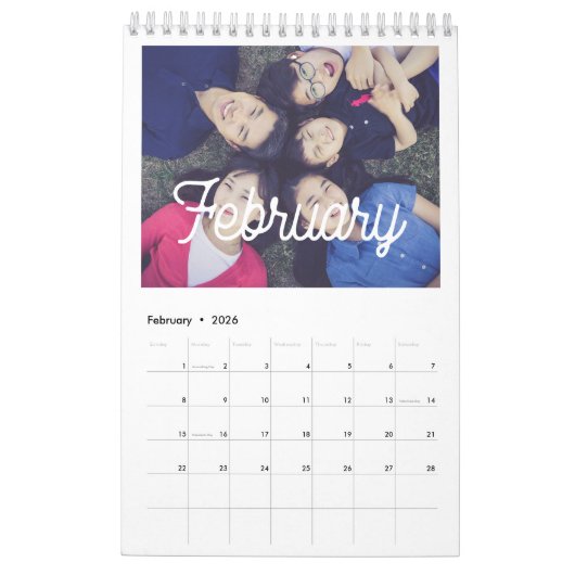 Retro script familie fotokalender 2026 kalender (Feb 2026)
