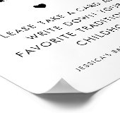 Retro Script Family Traditions Baby shower Sign Poster (Hoek)