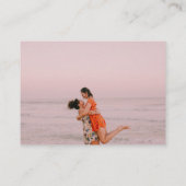 Retro Script & Foto Aangepaste QR Code Huwelijksre Informatiekaartje (Achterkant)