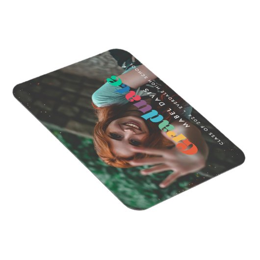  retro script Foto afstuderen Magneet (Rechterzijde)