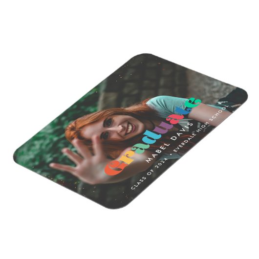 retro script Foto afstuderen Magneet (Linkerzijde)