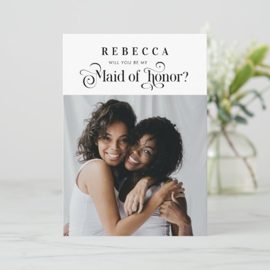 Retro Script-foto  gemaakt van het Hondenvoorstel Aankondiging (Staand voorkant)