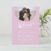 Retro script foto lila roze repetitie diner kaart (Staand voorkant)