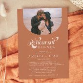 Retro script foto terracotta repetitie diner kaart