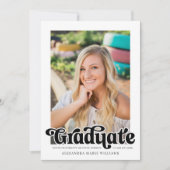 Retro Script Foto Verjaardagsfeest Afstuderen Kaart (Voorkant)