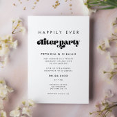 Retro Script Gelukkig ooit na het feest Kaart