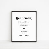 Retro Script Gents Badkamer Mand Trouwbord Poster