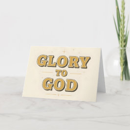 Retro Script Glory to God Christmas Feestdagen Kaart