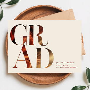 Retro Script Grad Afstudeerders Afstudeer Uitnodig Briefkaart