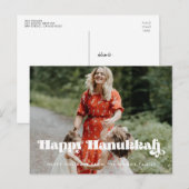 Retro  script Happy Hanukkah foto Briefkaart (Voorkant / Achterkant)