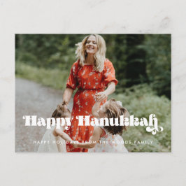 Retro  script Happy Hanukkah foto Briefkaart