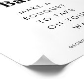 Retro Script Hart Bloem Bloem Bar Trouwteken Poster (Hoek)