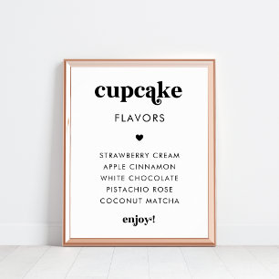Retro Script Hart Cupcake Smaken Trouwteken Poster