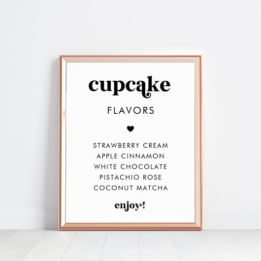 Retro Script Hart Cupcake Smaken Trouwteken Poster