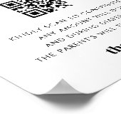 Retro Script Heart Diaper Fund Baby shower teken Poster (Hoek)