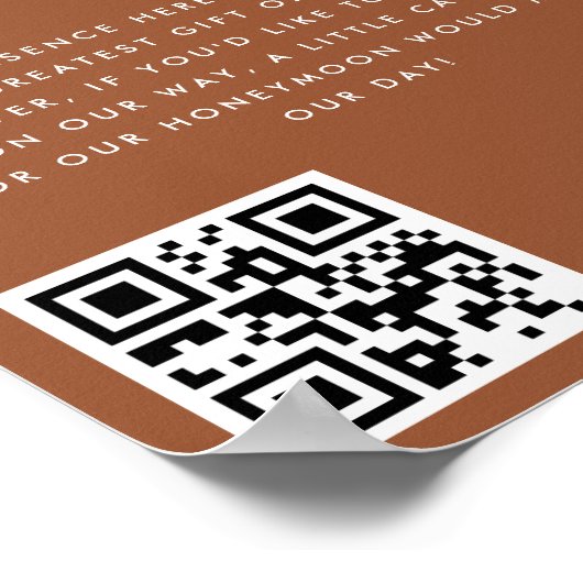 Retro Script Heart Terracotta Rust Honeymoon Fonds Poster (Hoek)