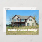 Retro script Home zoete home bewegende aankondigin Briefkaart (Voorkant / Achterkant)