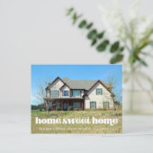 Retro script Home zoete home bewegende aankondigin Briefkaart (Staand voorkant)
