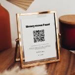 retro script Honeymoon fonds QR code sign Poster<br><div class="desc">Kies een retro en een vintage voor je bruiloft. Klassieke maar moderne en trendy, het zal al uw behoeften aanpassen. Eenvoudig aan te passen, verandert u de tekstkleur of de achtergrond zoals u wilt. Vervang de QR-code door uw eigen code om uw gasten toegang te geven tot uw digitale wensen....</div>