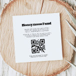 retro script Honeymoon Fonds QR kabeljauw Informatiekaartje<br><div class="desc">Kies een retro en een vintage voor je bruiloft. Klassieke maar moderne en trendy, het zal al uw behoeften aanpassen. Eenvoudig aan te passen, verandert u de tekstkleur of de achtergrond zoals u wilt. Vervang het afbeelding door uw eigen aangepaste QR-code om uw gasten toegang te geven tot uw digitale...</div>