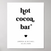 Retro Script Hot Cacao Bar Winter Trouwbord Poster (Voorkant)