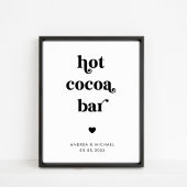 Retro Script Hot Cacao Bar Winter Trouwbord Poster