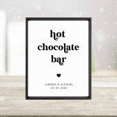 Retro Script Hot Chocolade Bar Winter Trouwteken Poster