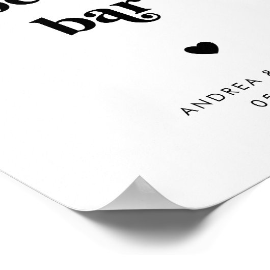 Retro Script Hot Chocolade Bar Winter Trouwteken Poster (Hoek)