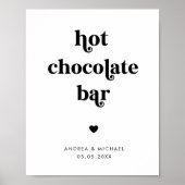 Retro Script Hot Chocolade Bar Winter Trouwteken Poster (Voorkant)