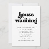 Retro Script Housewarming Party Kaart (Voorkant)