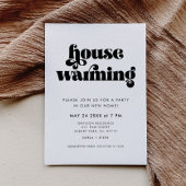 Retro Script Housewarming Party Kaart