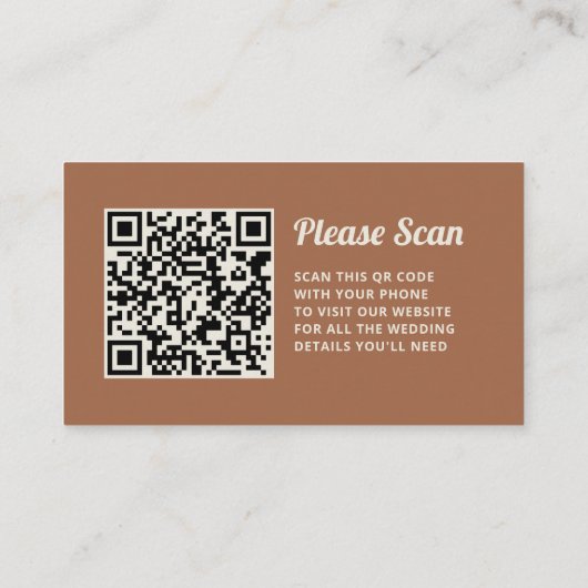 retro-script | Huwelijkswebsite QR Code Informatiekaartje (Achterkant)