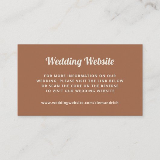 retro-script | Huwelijkswebsite QR Code Informatiekaartje (Voorkant)
