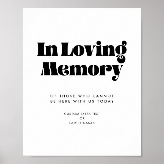  retro script in het liefdevolle geheugen poster (Voorkant)