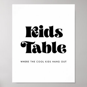  Retro Script Kinder tabelteken Poster
