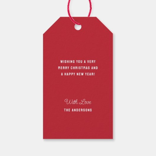 Retro Script Kleurrijk Checkerboard Vrolijk Kerstf Cadeaulabel (Achterkant)