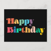 retro script Kleurrijk Happy Birthday Briefkaart (Voorkant)