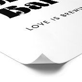  Retro Script Koffiebalkteken Poster (Hoek)